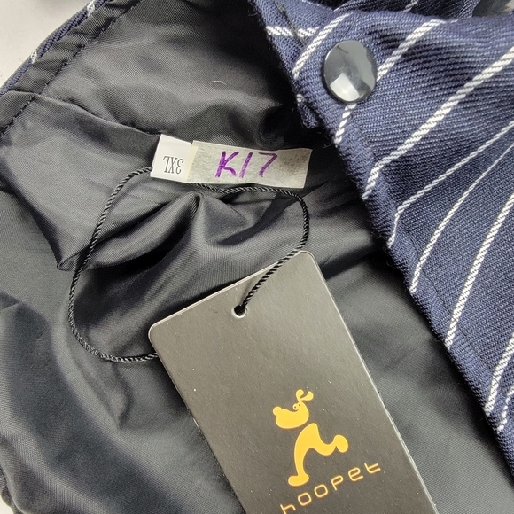 NWT dog navy pinstripe suit tuxedo with bowtie wedding costume - Picture 6 of 6